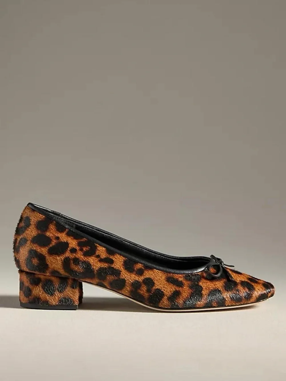 reformation terry ball leopard print kitten heel shoes